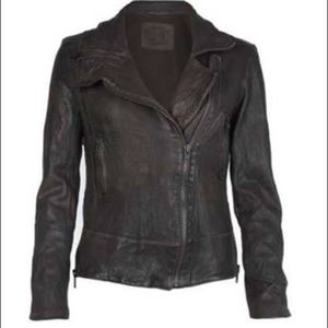 All Saints Lancer brown leather jacket US 8(UK 12)